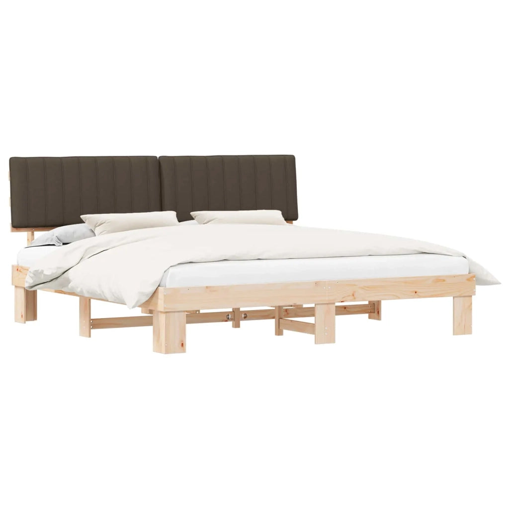 Letto con Testiera Rivestita Talpa 200 x 200 cm Pino massello