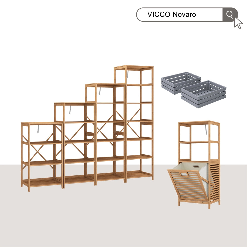 Vicco Libreria Bambù 48.3 x 140.3 cm con 6 scomparti
