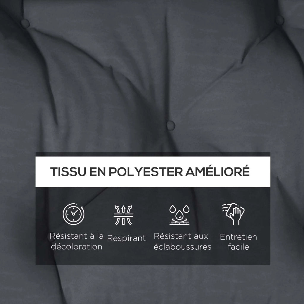Set di 2 cuscini per divano da esterno ¨C Minimal ¨C polipropilene grigio 50x50cm