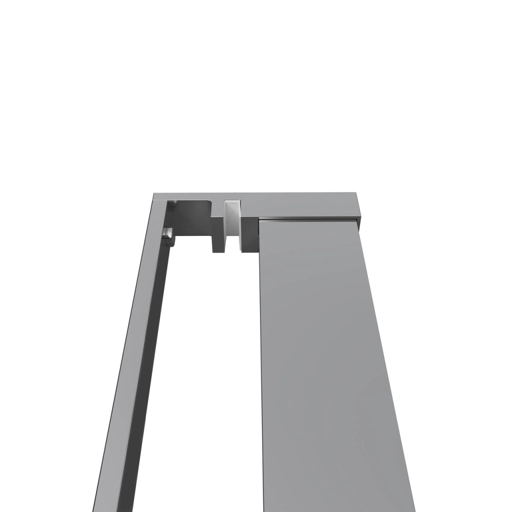 Mensola Doccia per Parete Doccia Walk in 90 cm Alluminio Cromo Lucido Porta-asciugamani Adattabile Vetro da 8 mm