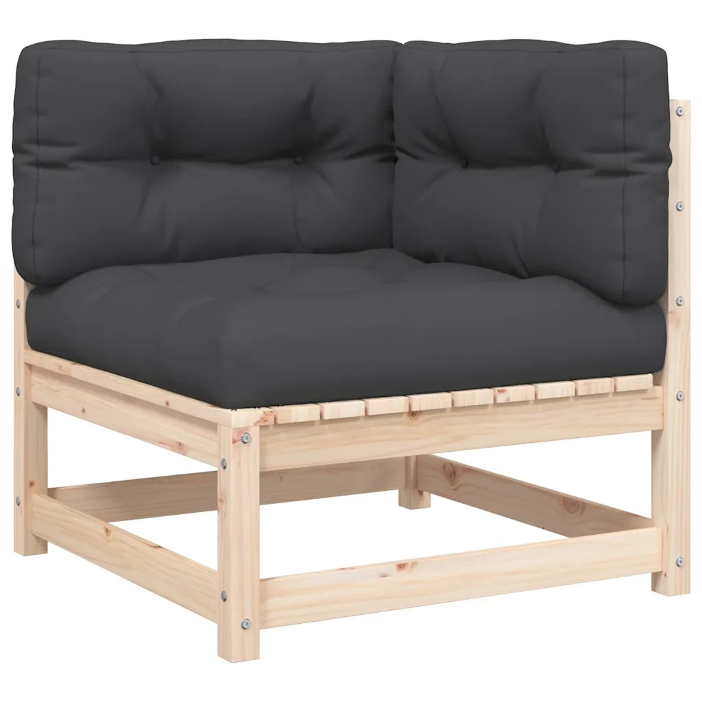 Divano Angolare da Giardino con Cuscini Legno Massello di Pino 838061