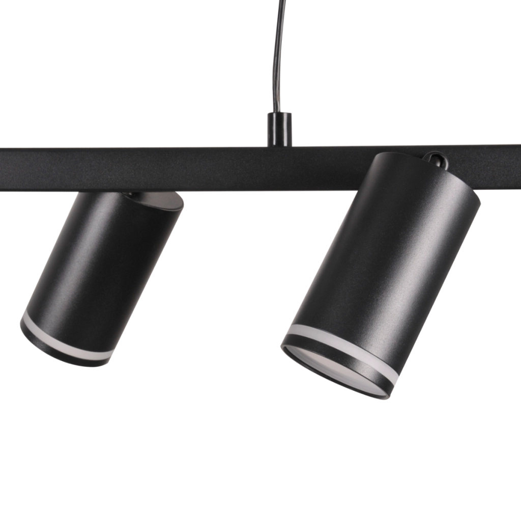Lampada sospesa PARIS nera alluminio 4 spot GU10 Polux