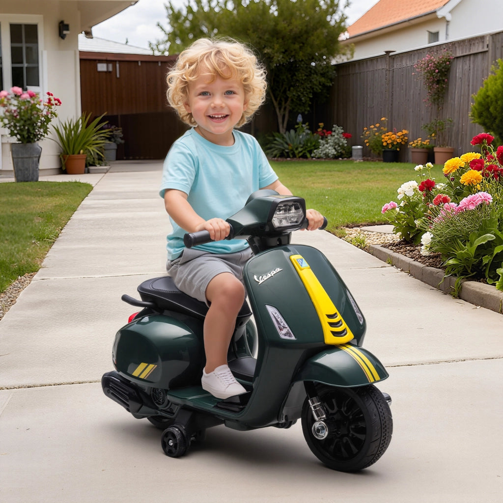 Moto Elettrica Bambini 6V ¨C Xylo ¨C Verde Scuro, 71x37x52 cm, 2-4 Anni