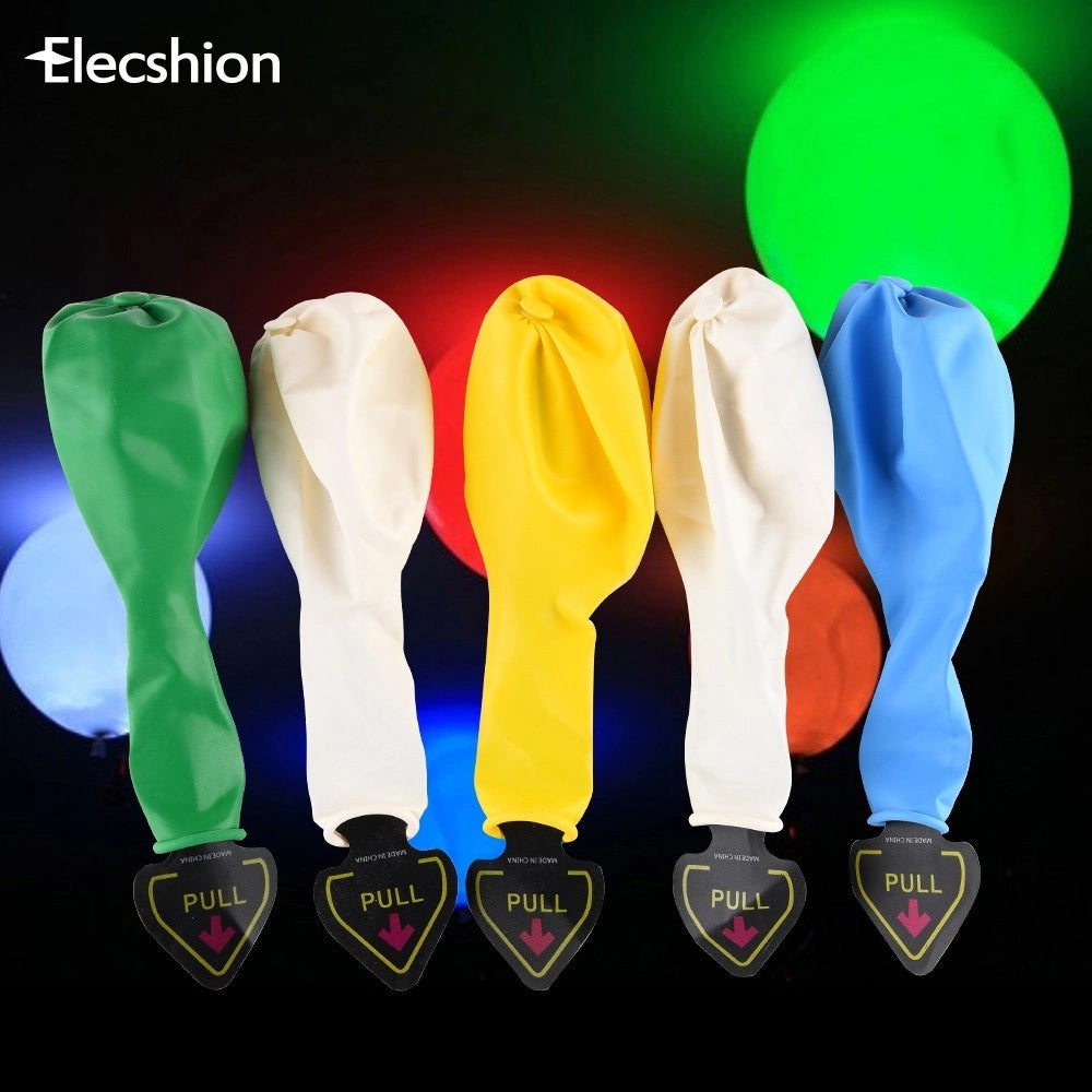 Trade Shop - Palloncini Luminosi 30 Cm Colorati Confezione 10 Pezzi Eventi Festa Balloon -