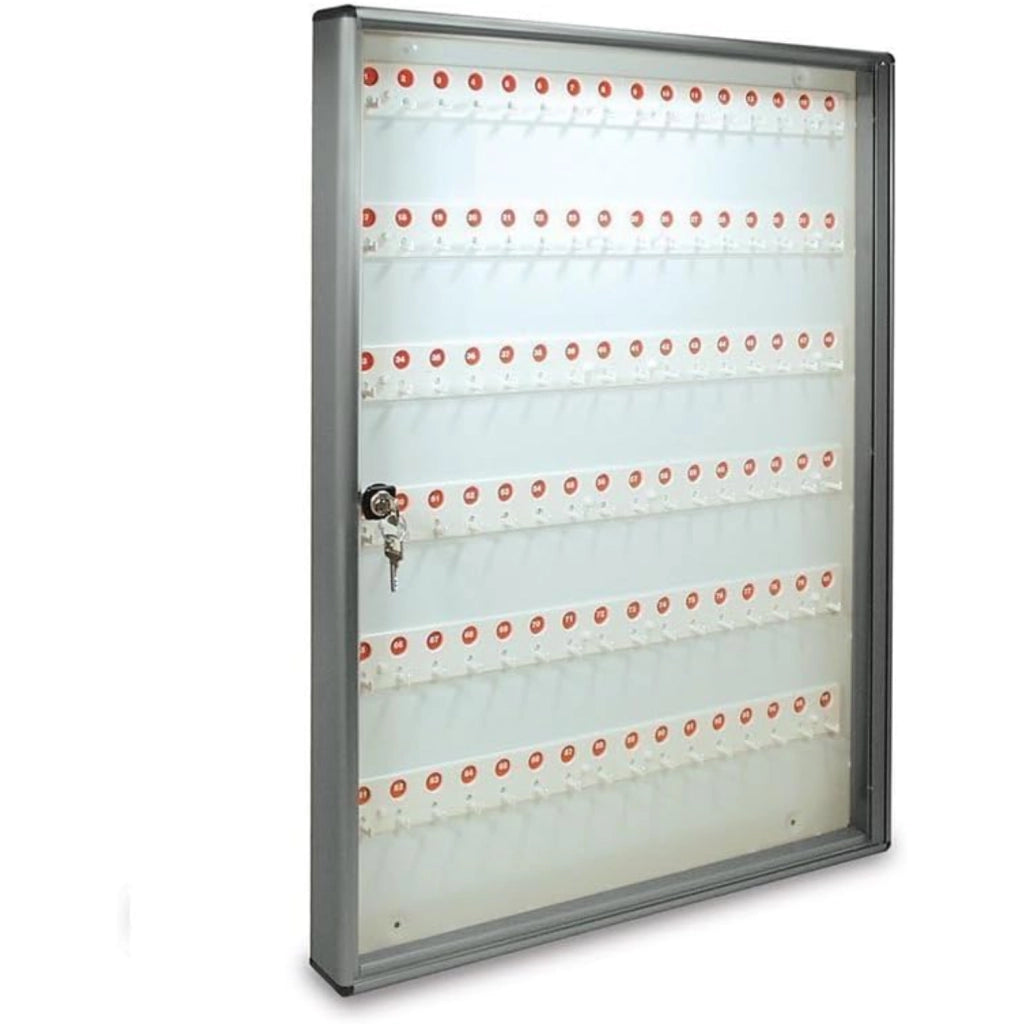 ALUBOX Bacheca Portachiavi Da Parete In Alluminio 30X5X14 Cm Porta Chiavi Da Muro Per Casa Per Interno O Esterno Protetto Made In Italy Cassetta Appendi Chiavi A Muro Con 96 Ganci Numerati COLORE: ARGENTO METALLIZZATO