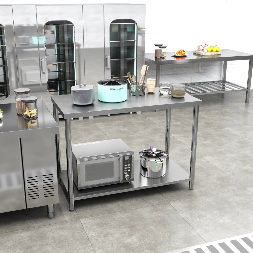 Tavolo da lavoro ¨C Minimal ¨C acciaio inox argentato 120x60x86