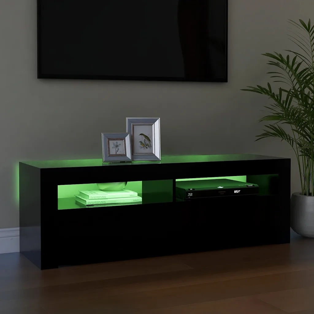 Mobile TV | Armadietto TV | Mobile Porta TV con Luci LED Nero 120x35x40 cm
