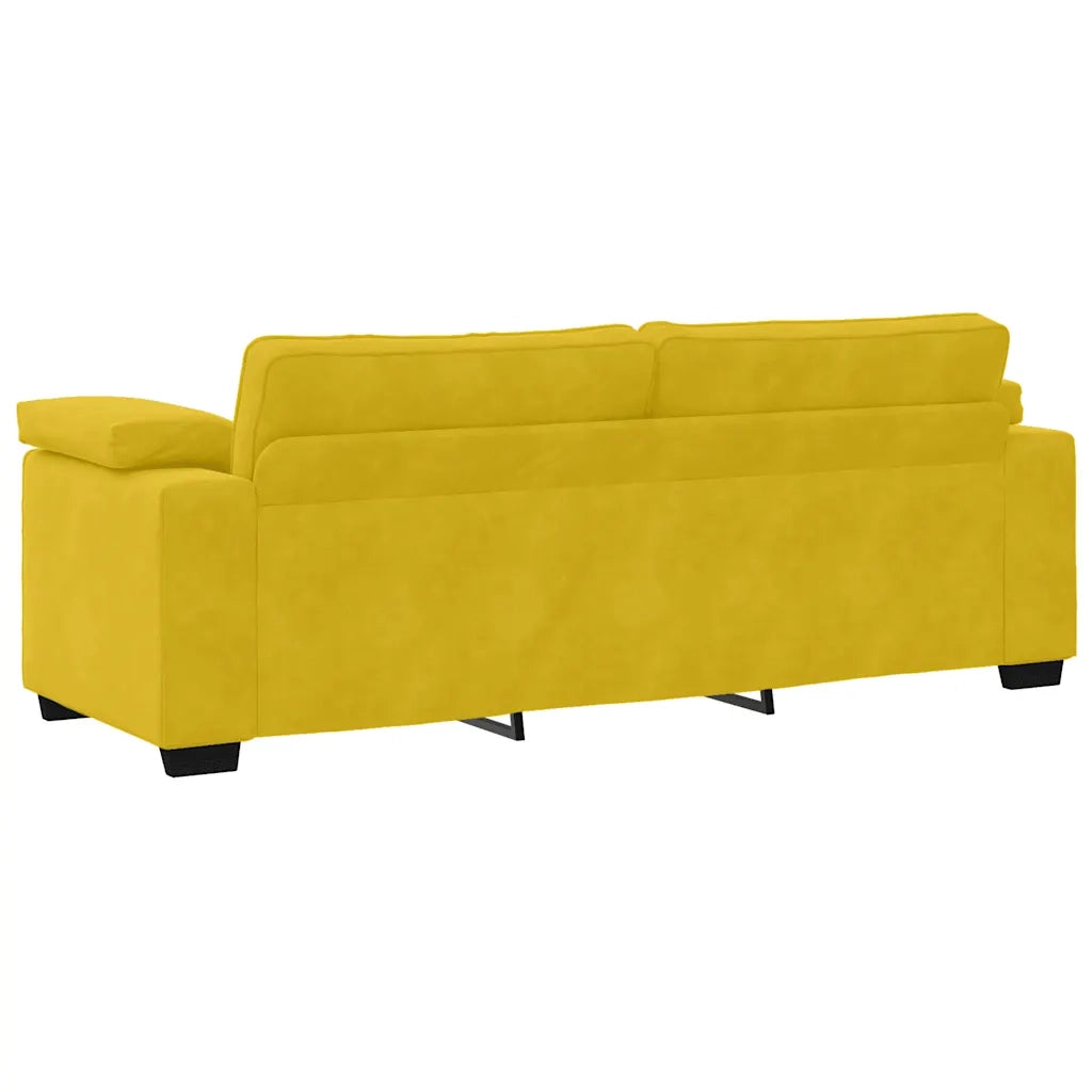 Divano a 3 Posti Giallo 220x77x82 cm in Velluto 4105283