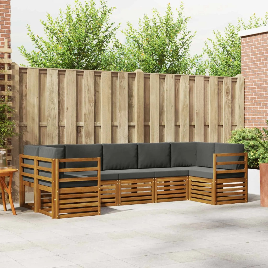 Set divano sezionale con cuscino 7 pcs Naturale e Antracite 3375392