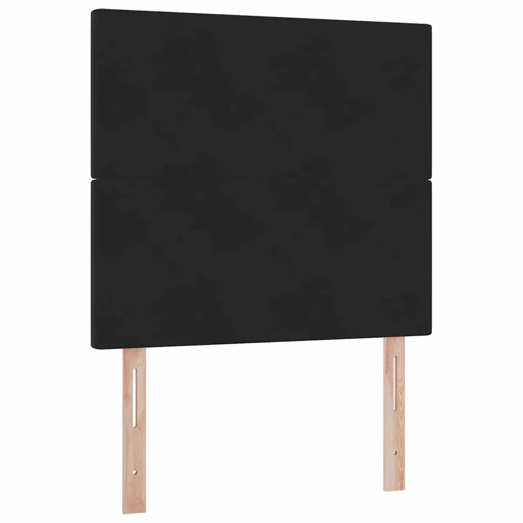 Letto con contenitore e LED con led Nero 90 x 190 cm Velluto 3372575
