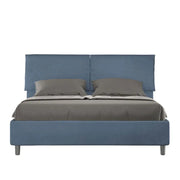 Letto matrimoniale senza rete imbottito 160x200 microfibra blu Mados