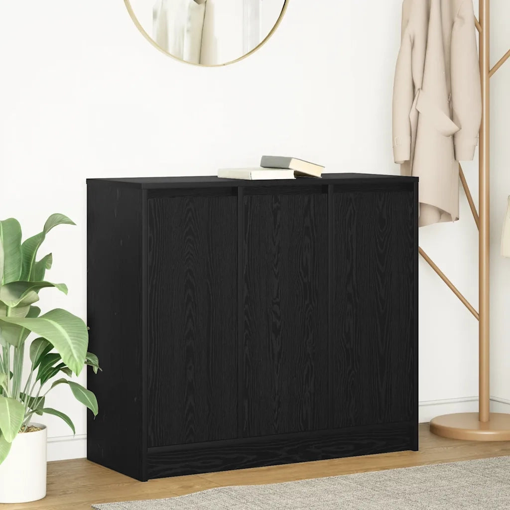 Credenza | Madia | Buffet da pranzo | Armadio da pranzo Rovere Nero 85x34x76 cm in Legno Multistrato