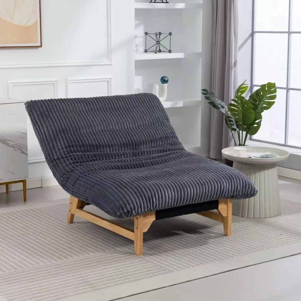 POLTRONA Beanbag per adulti 84x62x22 cm in corduroy grigio