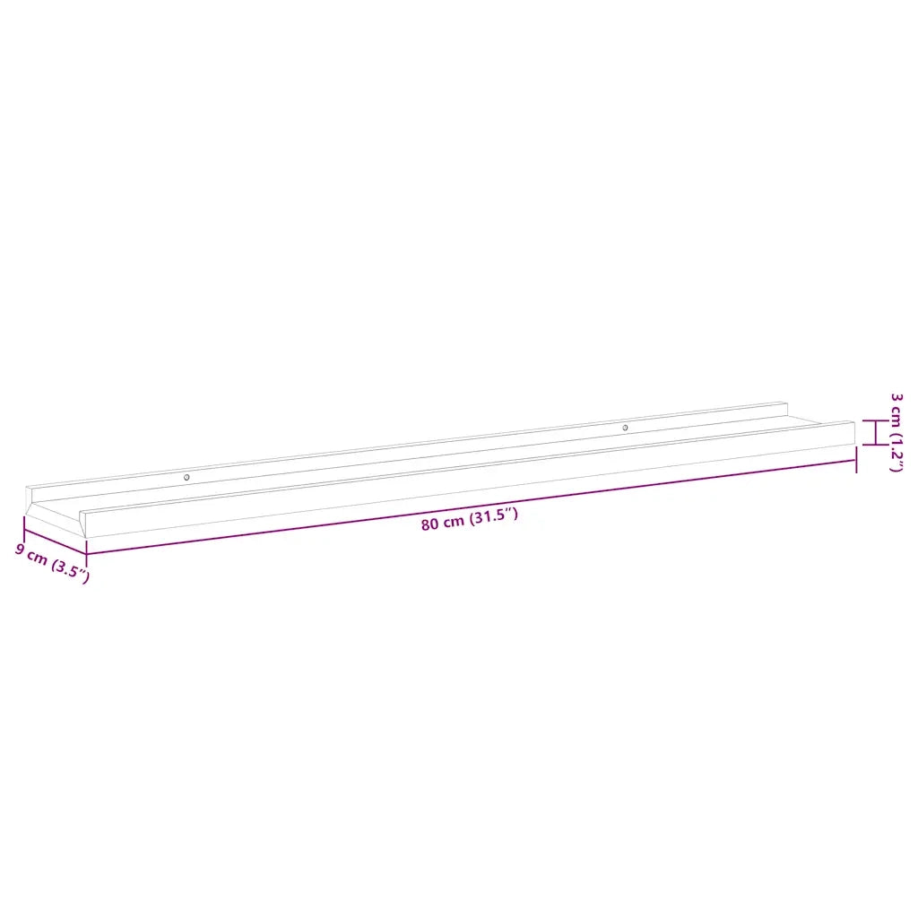 4 pz Mensole da Parete | Scaffali a Parete | Ripiano a parete Bianco Lucido 80x9x3 cm