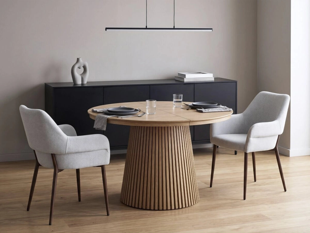 Set di 2 sedie da pranzo "Jade" con braccioli - Grigio chiaro