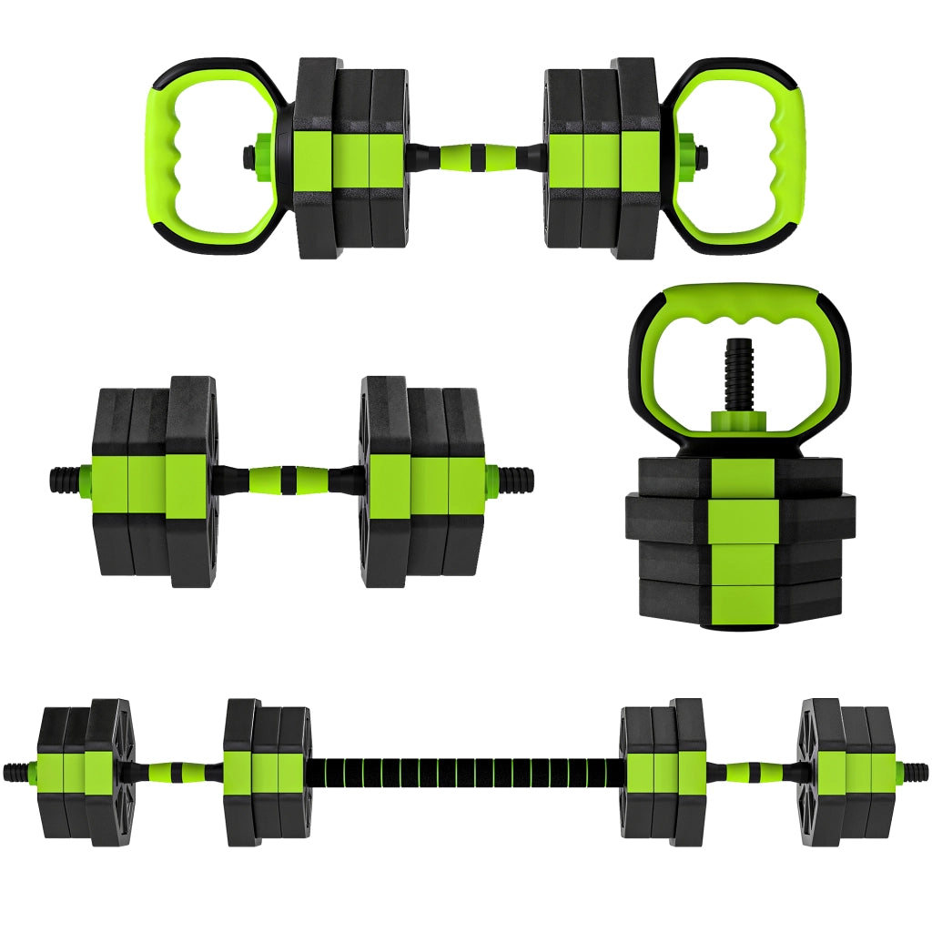 Set manubri regolabile 20 kg 6 in 1 ¨C zephmum ¨C come kettlebell con barra e supporto per flessioni
