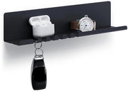 Organizzatore a muro per chiavi e piccoli oggetti - 1 pezzo - nero - acciaio - 30 x 6 x 6 cm