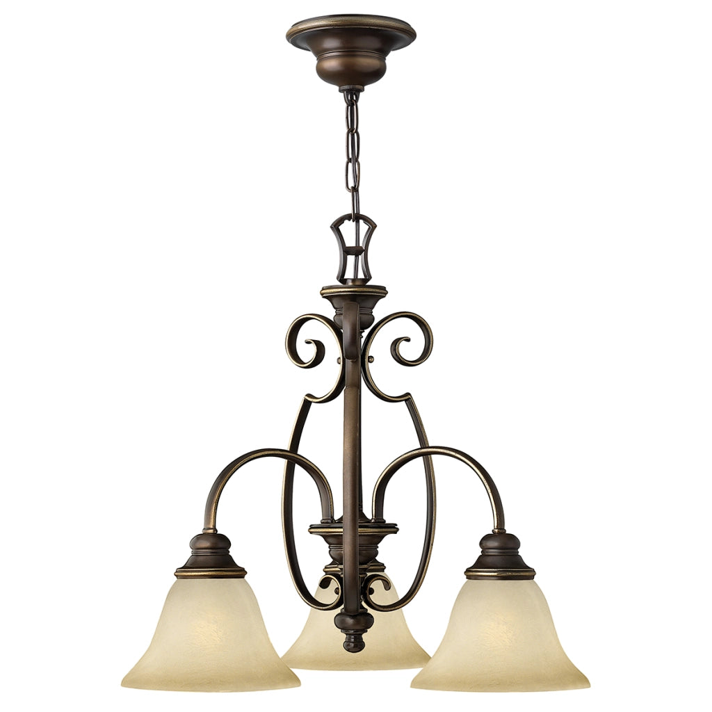Lampadario Cello bronzo antico 3 luci E27 60W Hinkley