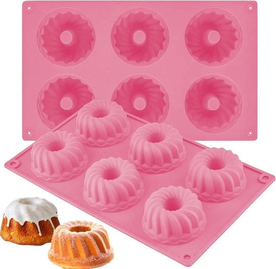 Set di formatura per torte e donuts in silicone - rossa - 2 pezzi