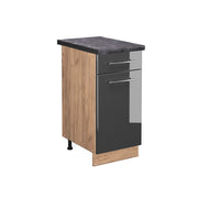 Mobiletto base per cucina Fame-Line Antracite lucido/Rovere dorato 40 cm, PL Antracite Vicco
