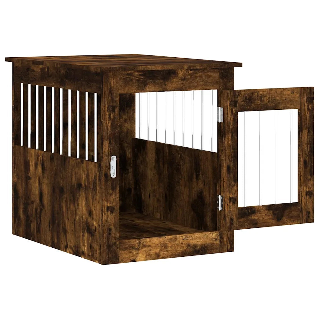 Gabbia Cani da Arredamento Rovere Fumo 55x75x65cm Multistrato 838320