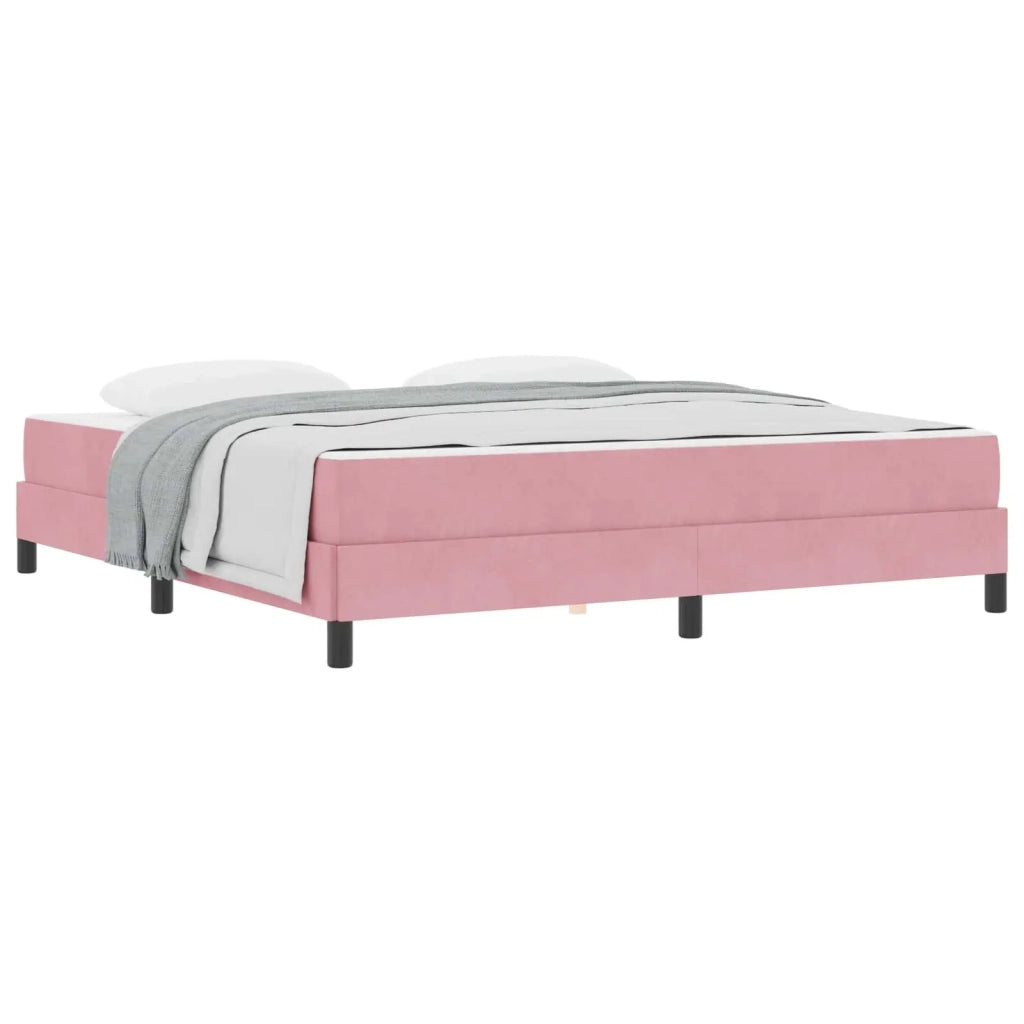 Letto matrimoniale | Letto per adulti | Letto a molle con materasso Rosa 180 x 200 cm Tessuto