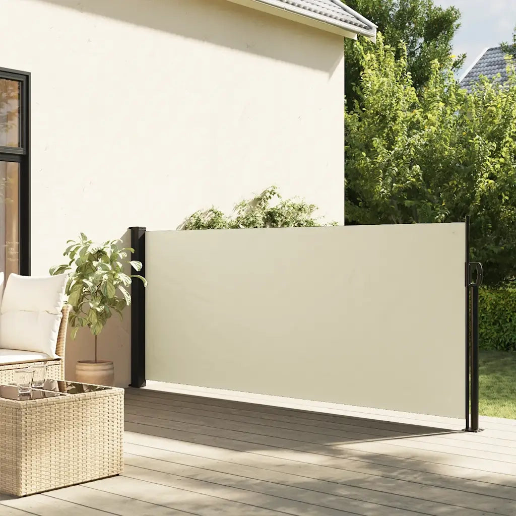 Tenda da Sole Laterale Retrattile-Tenda parasole per balcone per giardino Crema 100x500 cm