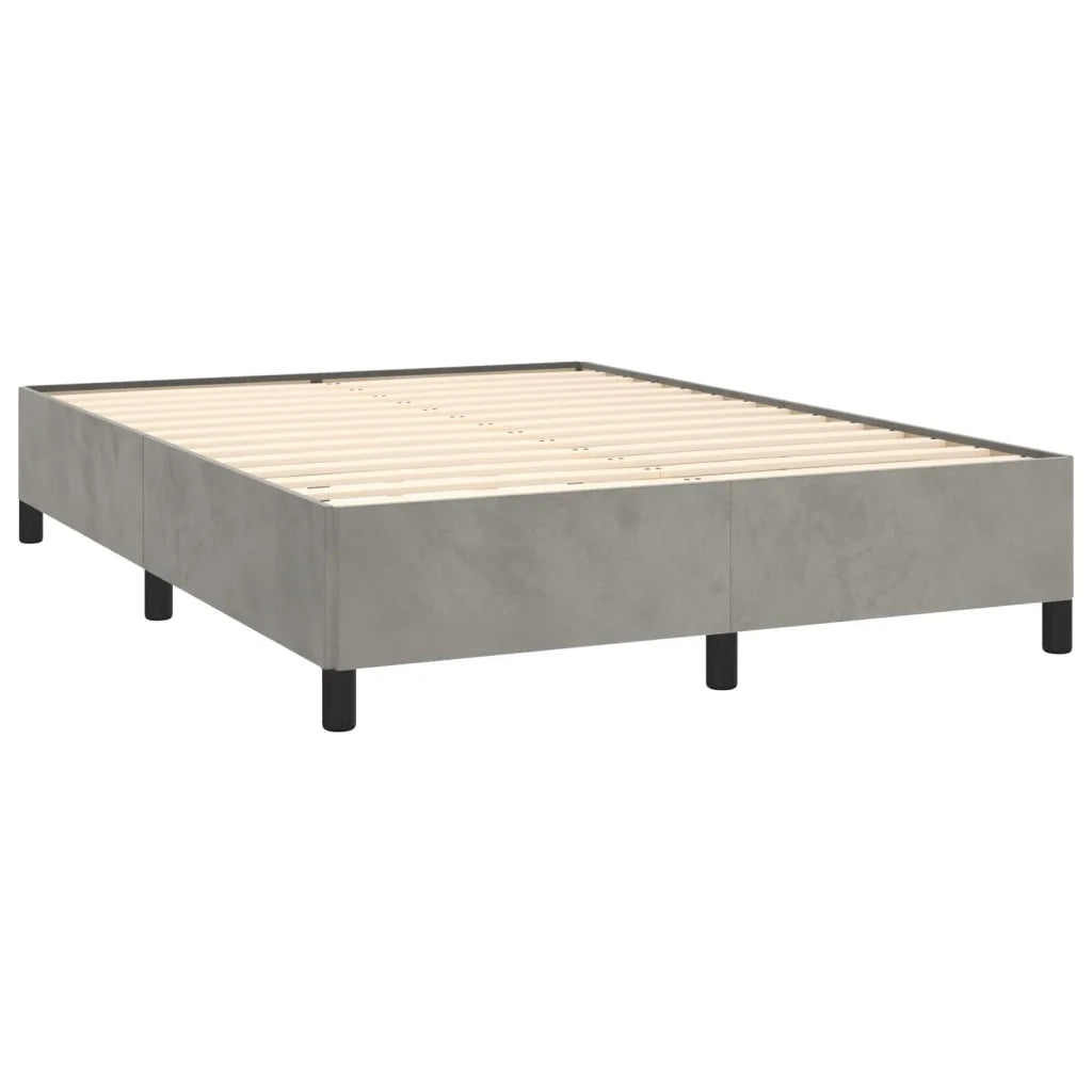Giroletto senza Materasso Grigio Chiaro 140x190 cm Velluto 347318