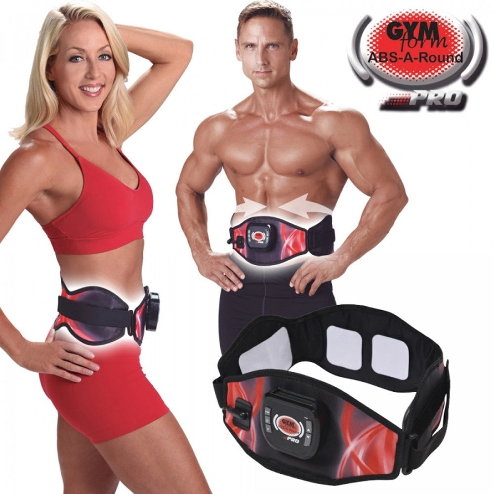 Trade Shop - Gym Form Abs A Round Pro Fascia Elettrostimolatore Cintura Dimagrante Addominali -    S-m