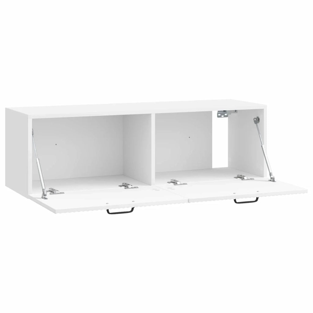 Mobile Porta TV da Muro-Credenza per TV sospesa Bianco Lucido 98 x 31 x 30 cm 937256