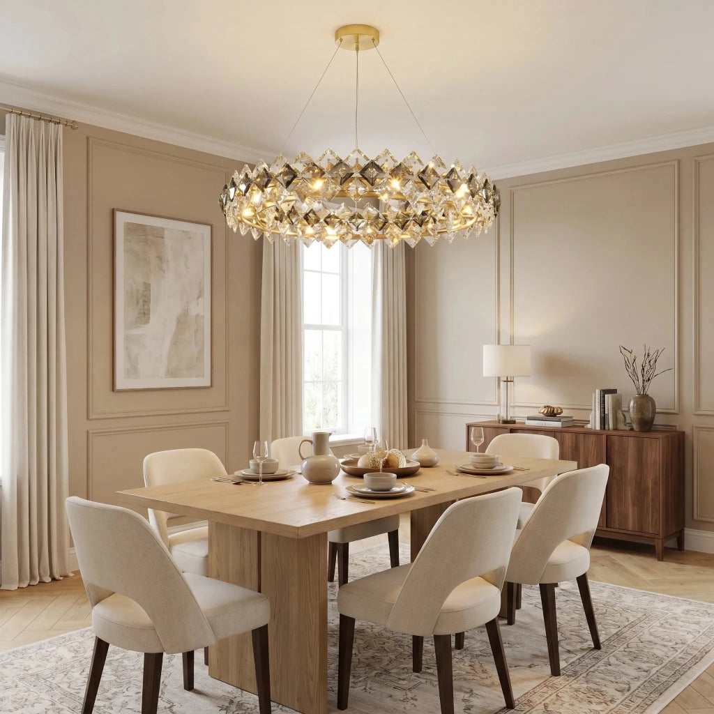 Lampada A Sospensione In Cristallo Swe094-cp 60cm Gold