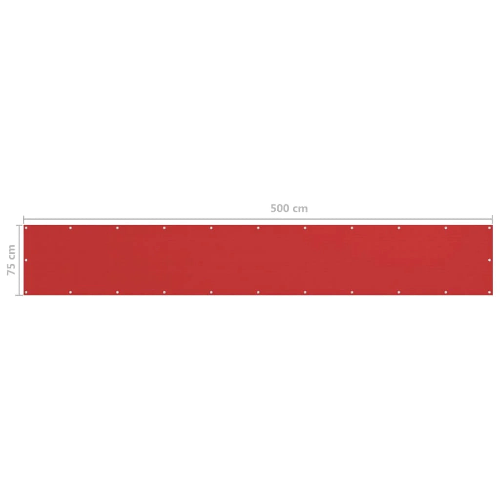 Schermo per balcone schermo per la privacy 75 x 500 cm HDPE rosso 02_0010356
