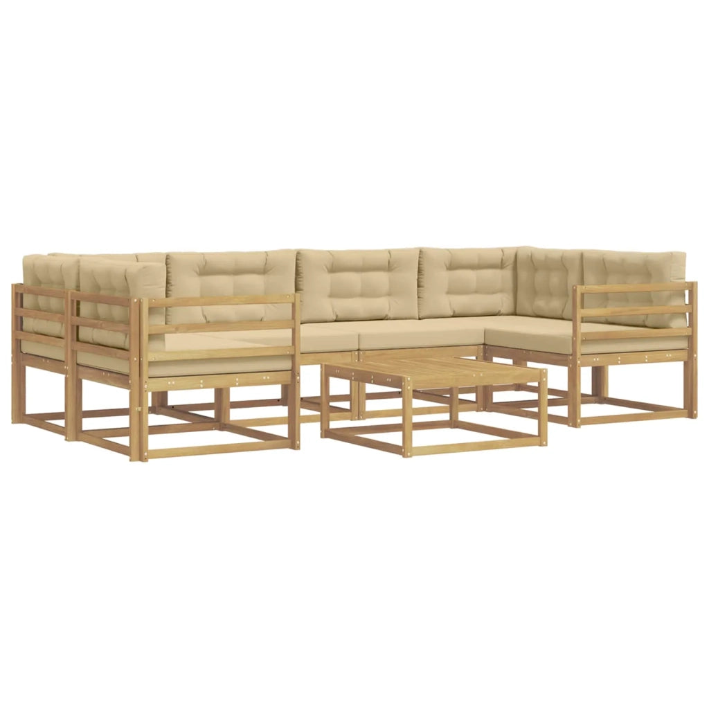 Set di divani da esterno 5 pz Bianco e Beige 3386117