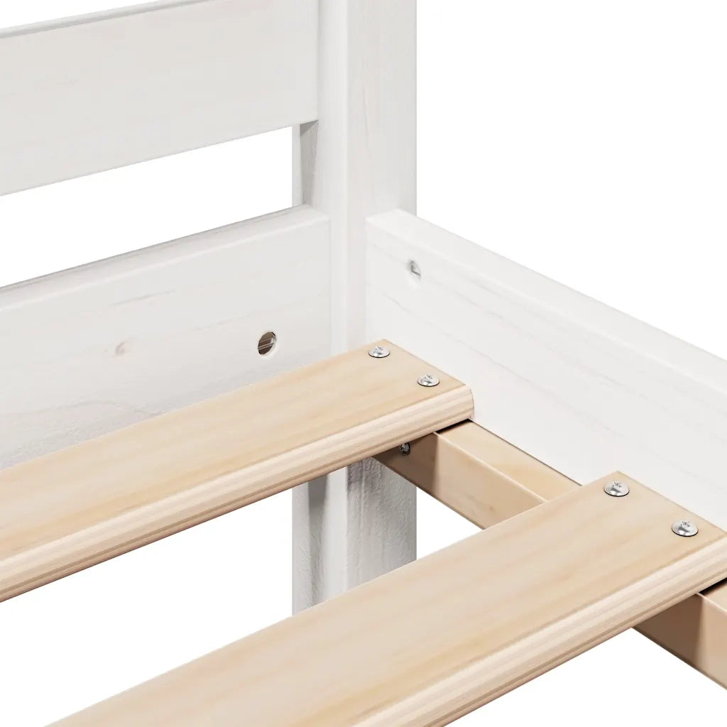 Letto Libreria senza Materasso Bianco 150x200 cm Legno di Pino 3322206
