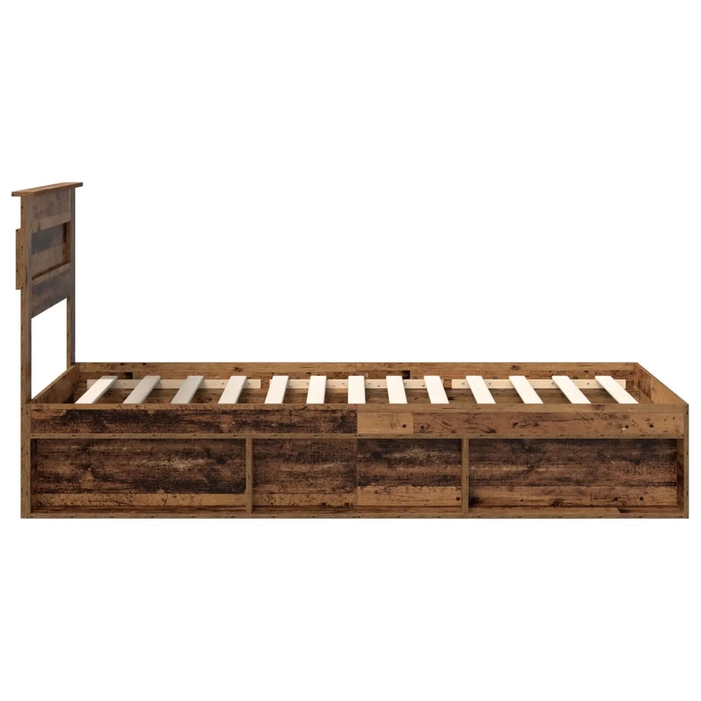 Letto singolo | Letto per adulti | Struttura del letto Legno vecchio 100 x 200 cm Pino massello