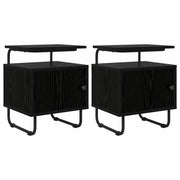 Armadio da Notte 2 pz Rovere Nero Legno ingegnerizzato 8007636