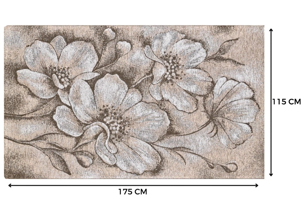 Tappeto Salotto Velour Antiscivolo Disegno Asturia By Suardi - 115x175 - Tortora