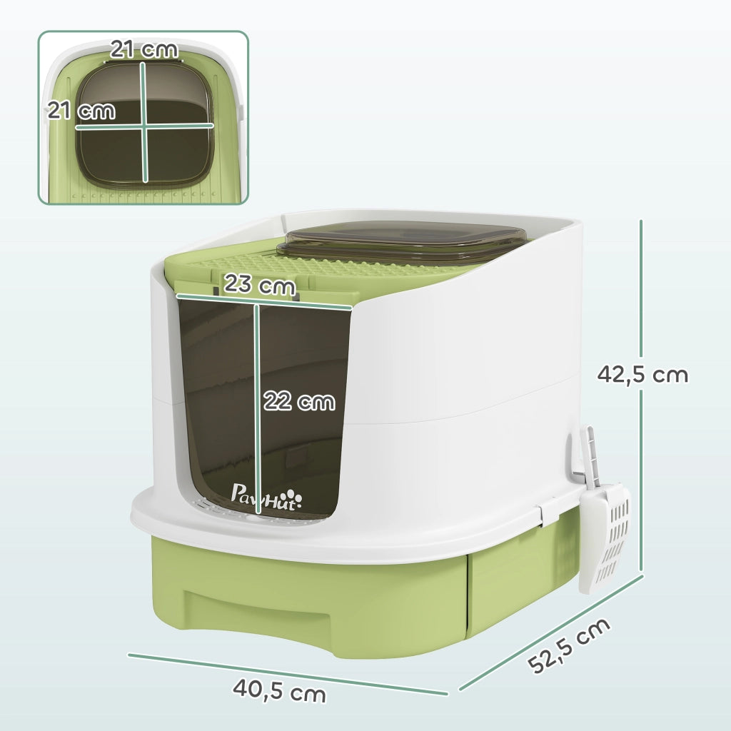 Casetta per Gatti ¨C zephmum ¨C Bianco e Verde 40.5x52.5x42.5 cm