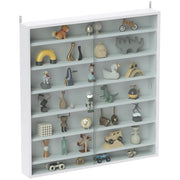 Libreria a Muro con Ripiani Aggiustabili e 2 Ante Scorrevoli Vetro ¨C Minimal ¨C Bianco 80x9.5x83 cm