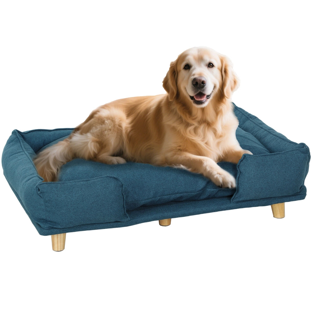 Letto per Cani con Cuscino ¨C zephmum ¨C 96x66x24 cm Blu