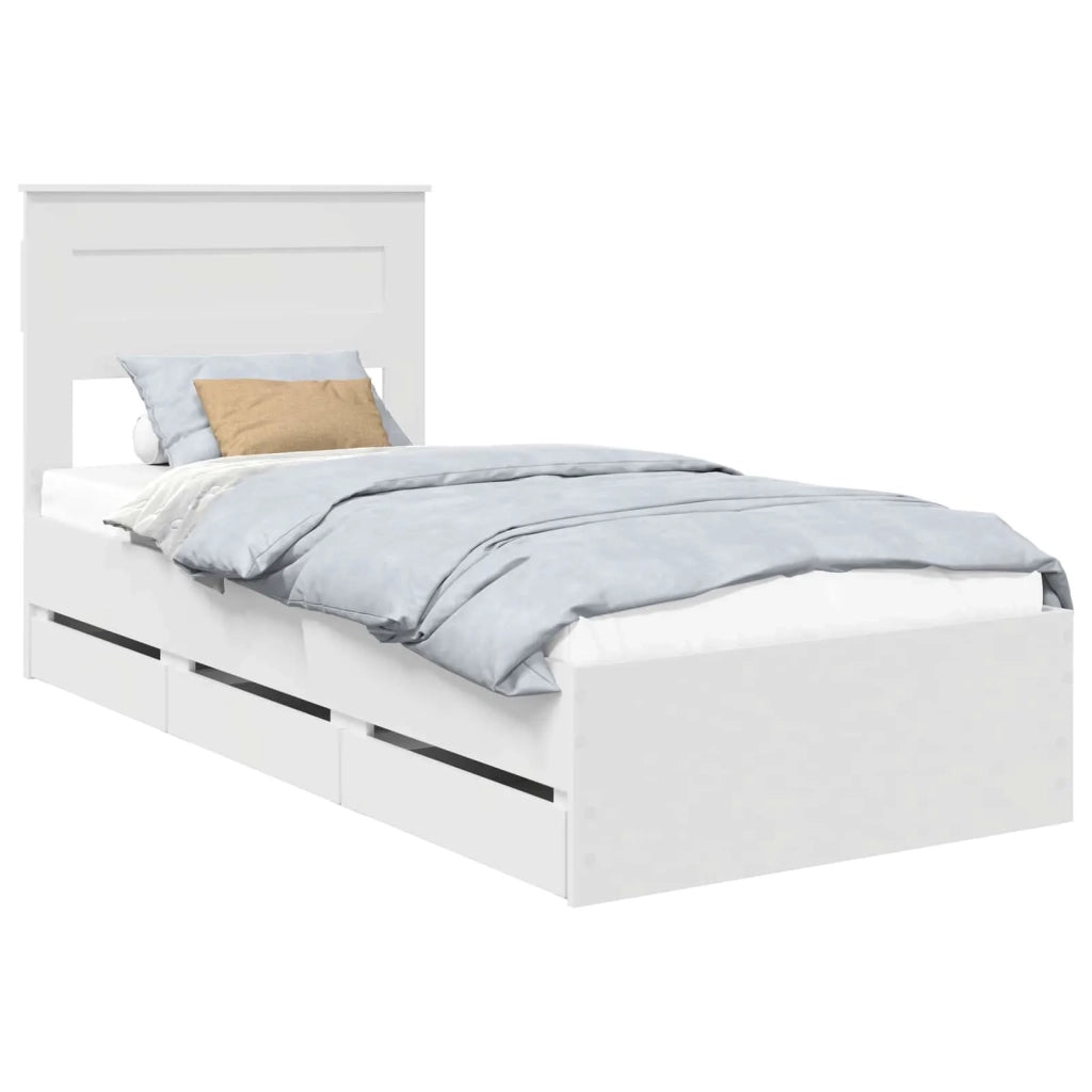 Struttura del letto-Giroletto-Rete del Letto Bianco 100 x 200 cm Legno Ingegnerizzato 690480