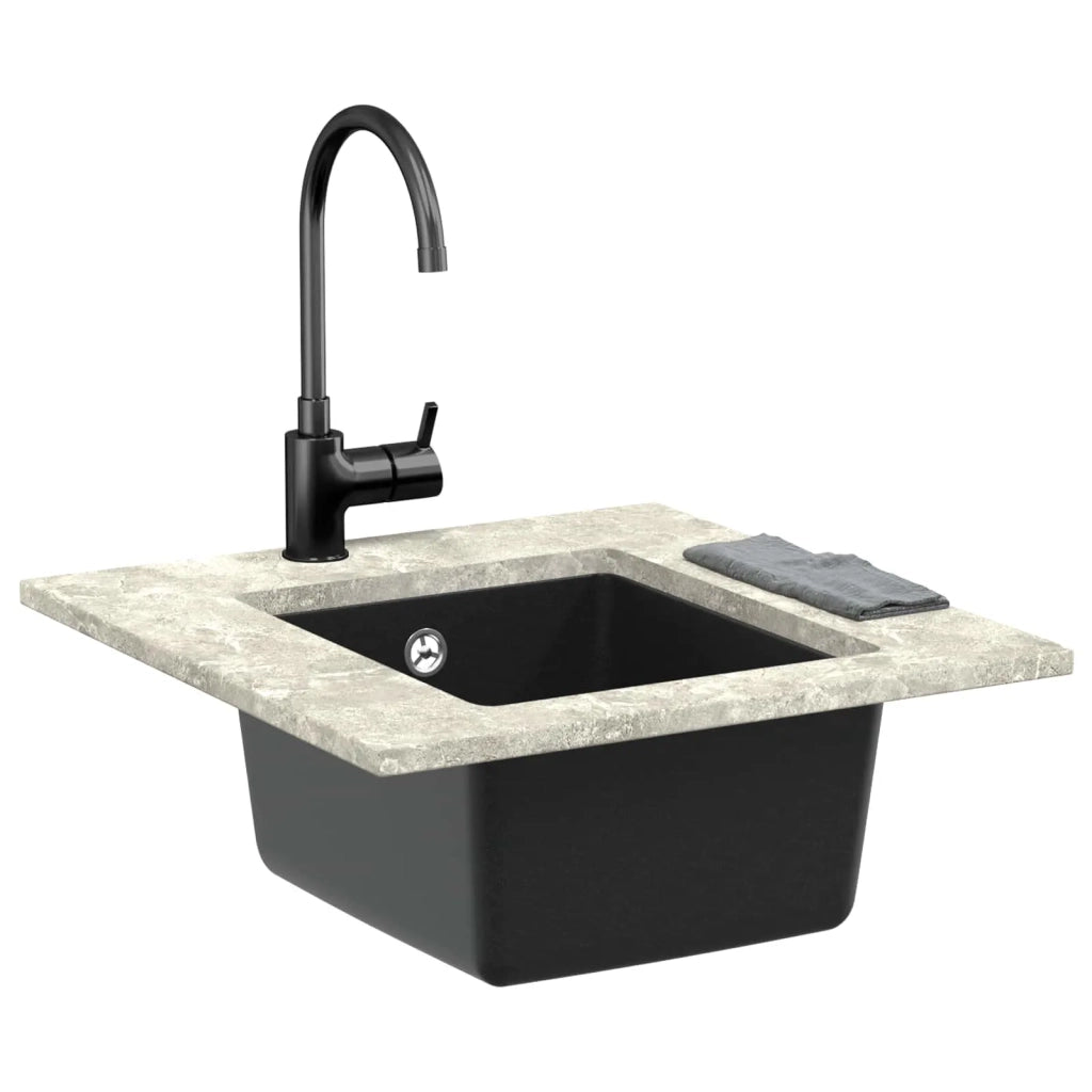 Lavello Nero 370 x 460 mm 80% Quarzo e 20% Resina