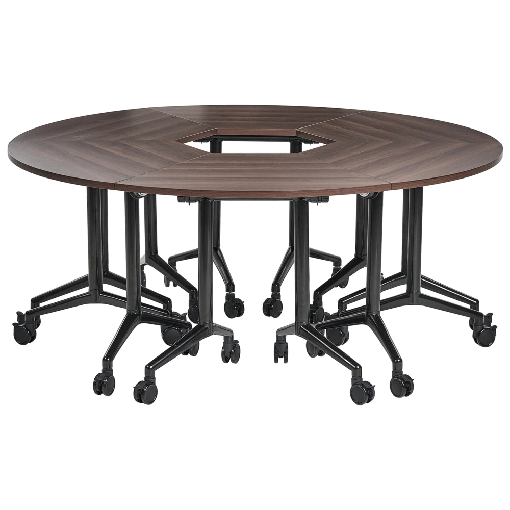 Scrivania pieghevole moderna ad angolo con rotelle 90 x 64 cm Struttura in metallo marrone scuro Design moderno