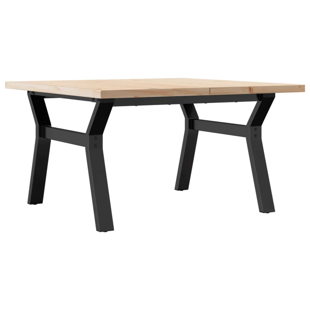 Tavolino Salotto Telaio a Y 80x80x45,5cm Legno Pino e Acciaio 3282773