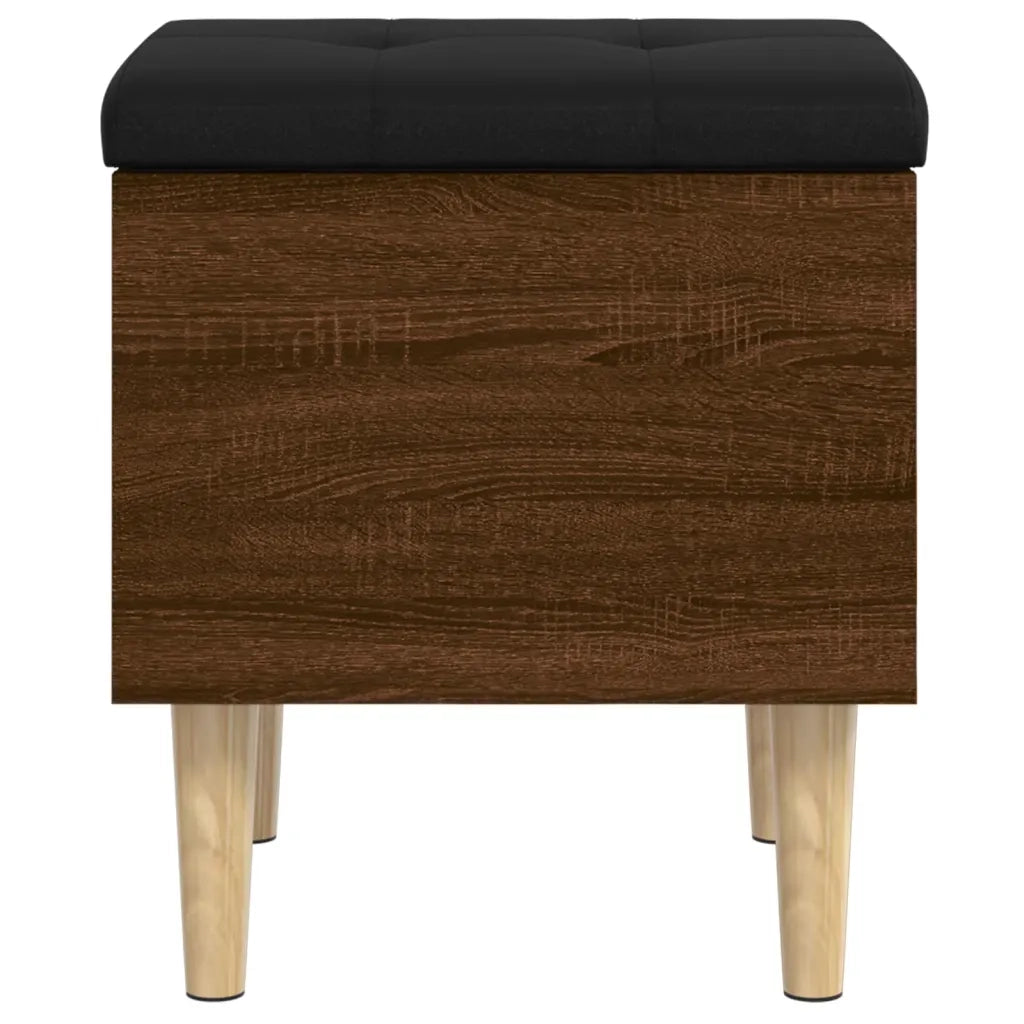 Panca Portaoggetti-Sgabello-Panca con Contenitore Rovere Marrone 42x42x46 cm Legno Multistrato