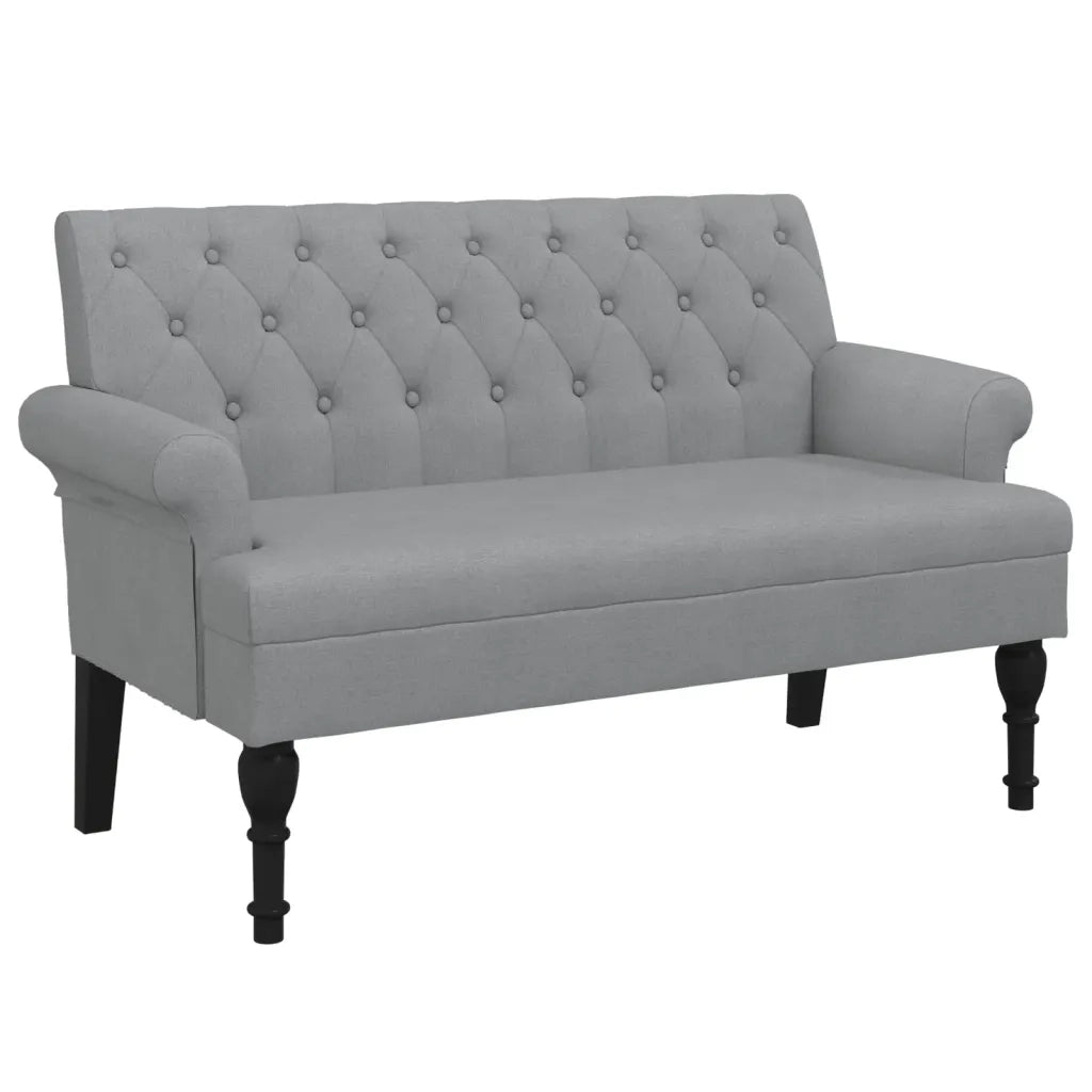 Panca con Schienale-Divano Sedia Grigio Chiaro 120x62x75,5 cm in Tessuto