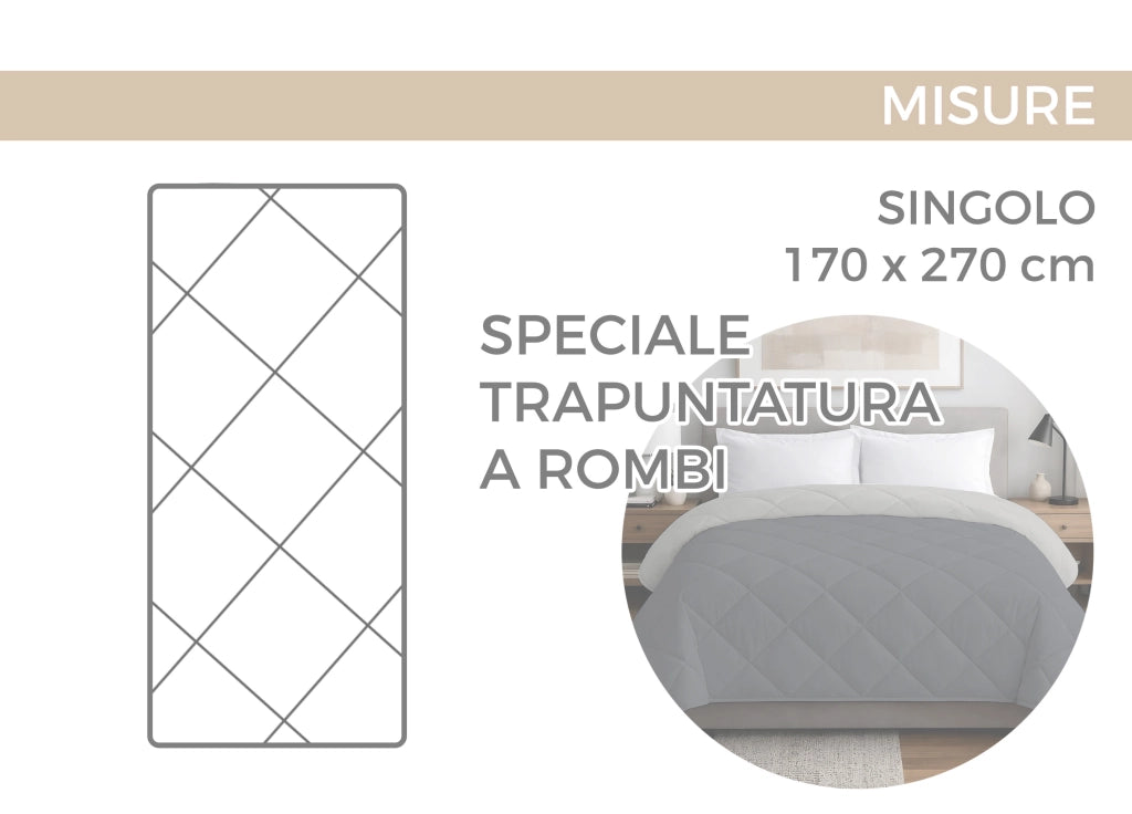 Trapuntino Piumino Estivo Primaverile 100gr/mq Leggero Disegno Zebrato - Singolo - Zebrato