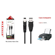 Trade Shop - Cavo Da 3mt Usb 2.0 Per Stampante Hp Prolunga Dati Pc Hard Disk Maxtech Ca-bm3.0m -