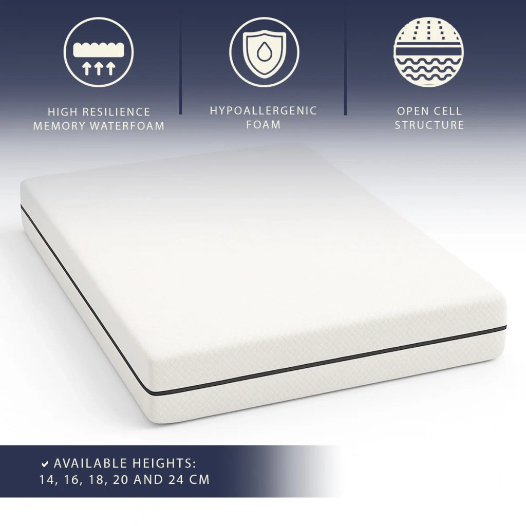 Materasso 120x190 cm in Schiuma Ipoallergenica Alto 20 cm | Ortopedico e Ipoallergenico | Rivestimento Antiacaro e Antibatterico
