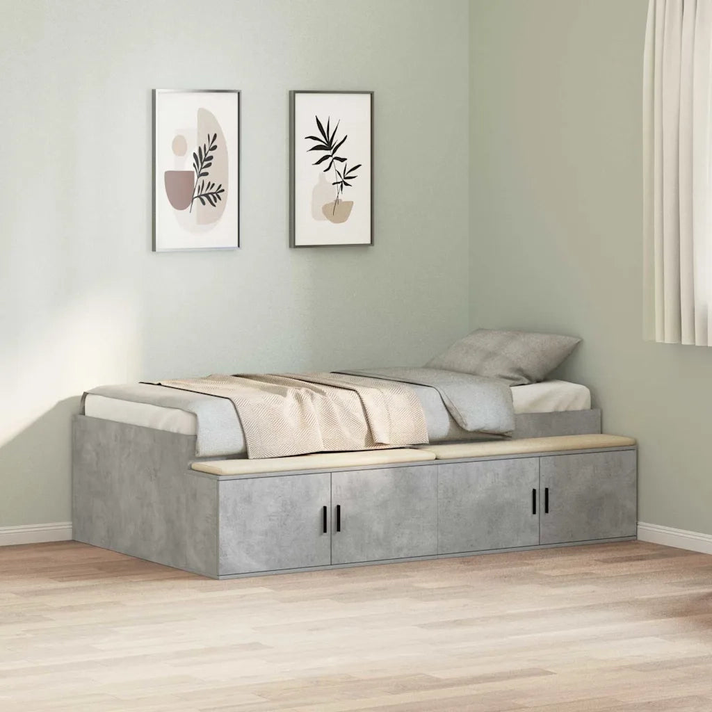Struttura del letto con cassetto Grigio cemento 100 x 200 cm 3335184